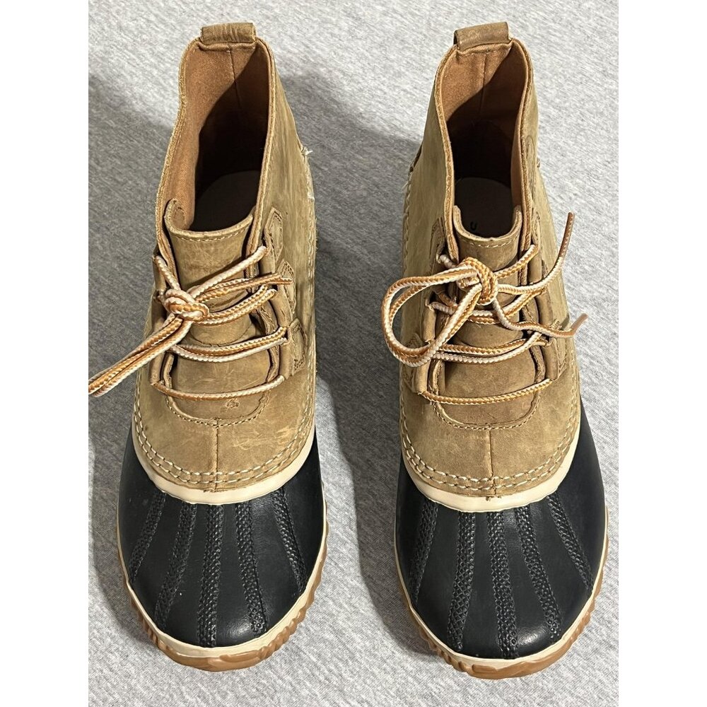 Sorel Out N About Leather Boots Womens Size 9 Brown Black Waterproof Duck Ankle - Picture 6 of 13
